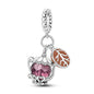 Pink Series Charms 925 Silver Perfume Butterfly Charm Beads Pendent Dangle Fit Original Bangle Charm Bracelet DIY Women Jewelry