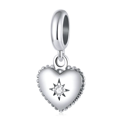 Love 925 Sterling Silver Charm Only You Love Charm Heart Shape Metal Bead for Bracelet Women DIY Fashion Jewelry BSC497