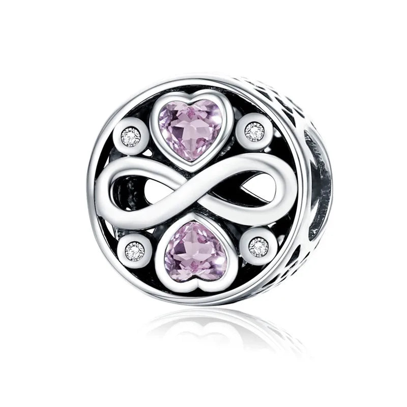 Silver Charm Collection 925 Sterling Silver Dazzling CZ Beads Fit Bracelets & Bangles Jewelry
