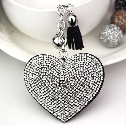 Purse Heart Charm - Dark Silver 
