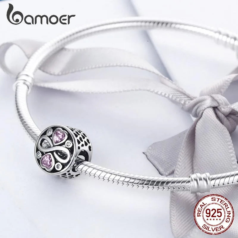 Love 925 Sterling Silver Charm Only You Love Charm Heart Shape Metal Bead for Bracelet Women DIY Fashion Jewelry BSC497