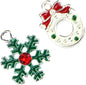 20Pcs Diy Christmas Alloy Pendant Charm Set Snowflake Wreath Jewelry Making Supplies for Necklace Bracelet Holiday Crafts