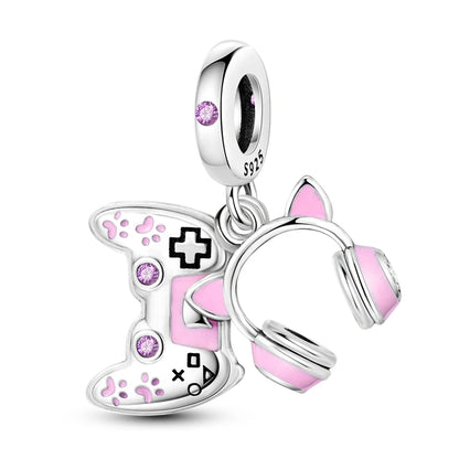 Pink Series Charms 925 Silver Perfume Butterfly Charm Beads Pendent Dangle Fit Original Bangle Charm Bracelet DIY Women Jewelry