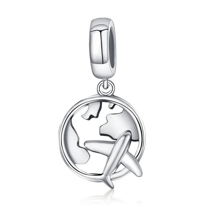 Silver Charm Collection 925 Sterling Silver Dazzling CZ Beads Fit Bracelets & Bangles Jewelry