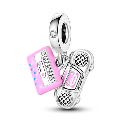 Pink Series Charms 925 Silver Perfume Butterfly Charm Beads Pendent Dangle Fit Original Bangle Charm Bracelet DIY Women Jewelry