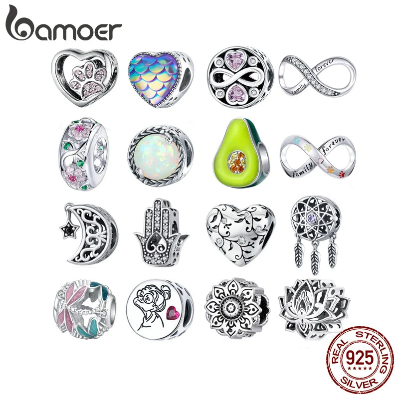 Silver Charm Collection 925 Sterling Silver Dazzling CZ Beads Fit Bracelets & Bangles Jewelry