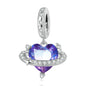 925 Sterling Silver Heart-Shape Charm Beads Fit Original Charm Bracelet Inlaid Zircon Colorful Pendants DIY Accessories