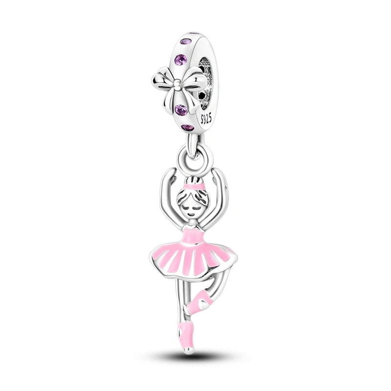 Pink Series Charms 925 Silver Perfume Butterfly Charm Beads Pendent Dangle Fit Original Bangle Charm Bracelet DIY Women Jewelry