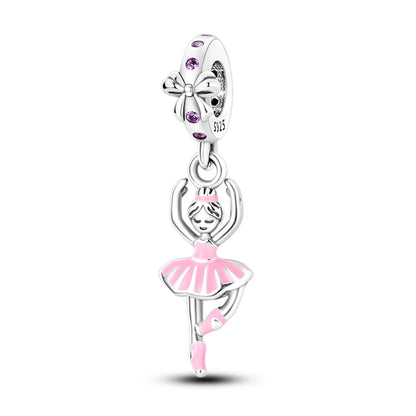 Pink Series Charms 925 Silver Perfume Butterfly Charm Beads Pendent Dangle Fit Original Bangle Charm Bracelet DIY Women Jewelry