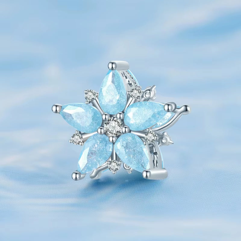 925 Sterling Silver Glacier Charm - Snowflake