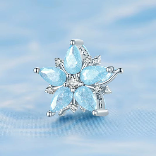 925 Sterling Silver Glacier Charm - Snowflake