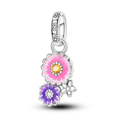 Pink Series Charms 925 Silver Perfume Butterfly Charm Beads Pendent Dangle Fit Original Bangle Charm Bracelet DIY Women Jewelry