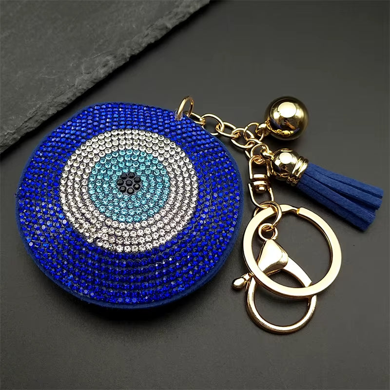 Purse Charm Evil Eye Braided - Blue