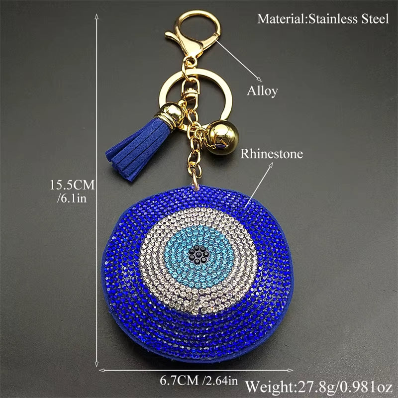 Purse Charm Evil Eye Braided - Blue
