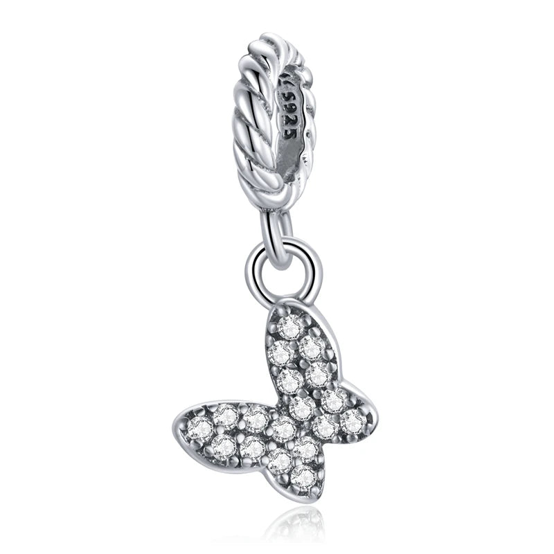 925 Sterling Silver Clear 5A Crystal Collection Family Heart Cross Charm Beads Fit for Charm Bracelet & Necklace Pendant