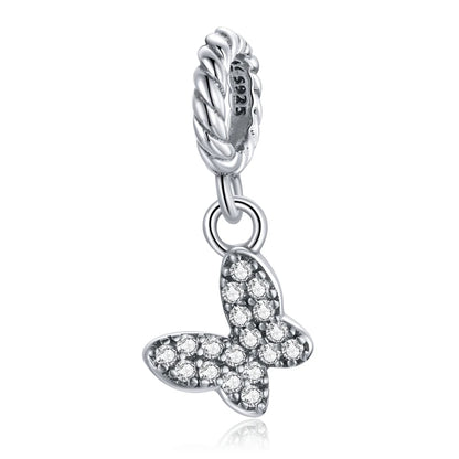 925 Sterling Silver Clear 5A Crystal Collection Family Heart Cross Charm Beads Fit for Charm Bracelet & Necklace Pendant