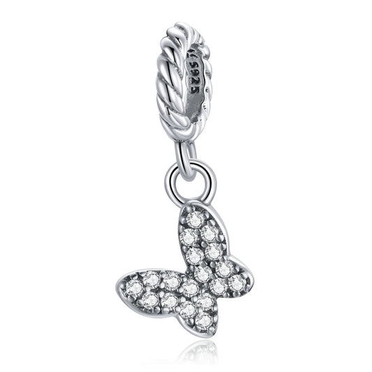 925 Sterling Silver Clear 5A Crystal Collection Family Heart Cross Charm Beads Fit for Charm Bracelet & Necklace Pendant