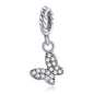 925 Sterling Silver Clear 5A Crystal Collection Family Heart Cross Charm Beads Fit for Charm Bracelet & Necklace Pendant