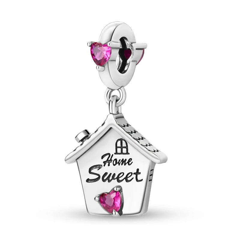 Pink Series Charms 925 Silver Perfume Butterfly Charm Beads Pendent Dangle Fit Original Bangle Charm Bracelet DIY Women Jewelry