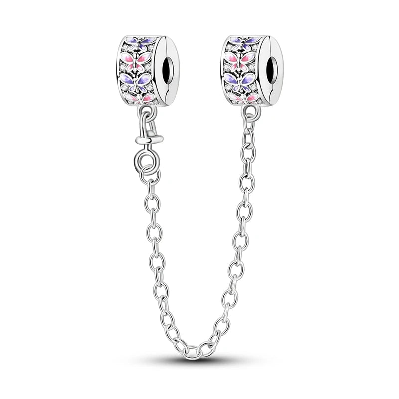 Pink Series Charms 925 Silver Perfume Butterfly Charm Beads Pendent Dangle Fit Original Bangle Charm Bracelet DIY Women Jewelry
