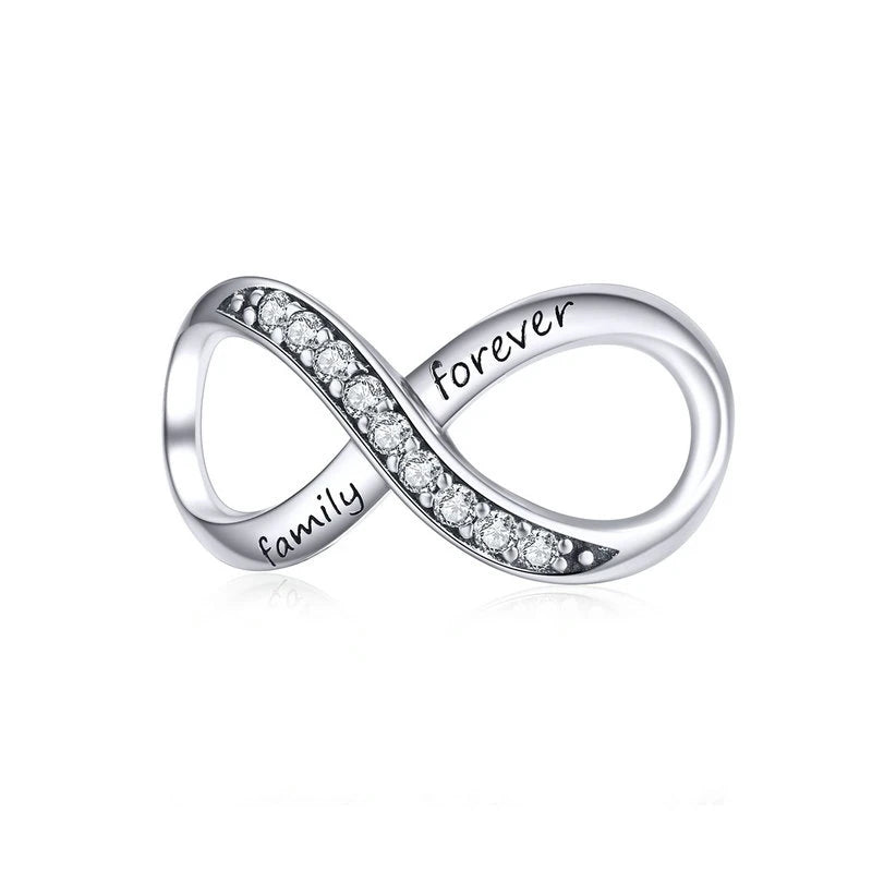 925 Sterling Silver Infinity Pave Charm
