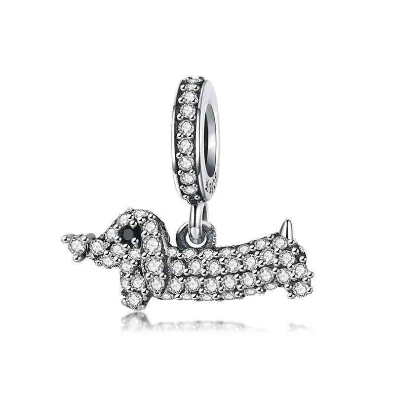925 Sterling Silver Clear 5A Crystal Collection Family Heart Cross Charm Beads Fit for Charm Bracelet & Necklace Pendant