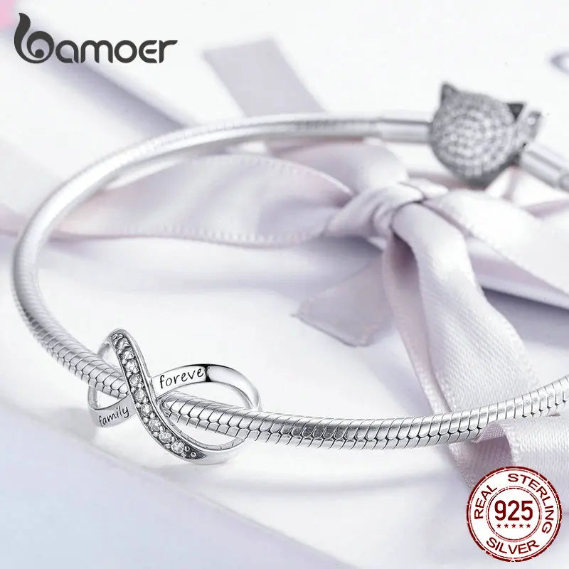 925 Sterling Silver Clear 5A Crystal Collection Family Heart Cross Charm Beads Fit for Charm Bracelet & Necklace Pendant
