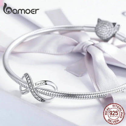 925 Sterling Silver Clear 5A Crystal Collection Family Heart Cross Charm Beads Fit for Charm Bracelet & Necklace Pendant