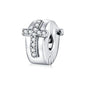 925 Sterling Silver Clear 5A Crystal Collection Family Heart Cross Charm Beads Fit for Charm Bracelet & Necklace Pendant