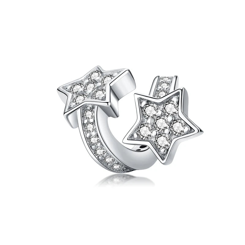 925 Sterling Silver Clear 5A Crystal Collection Family Heart Cross Charm Beads Fit for Charm Bracelet & Necklace Pendant