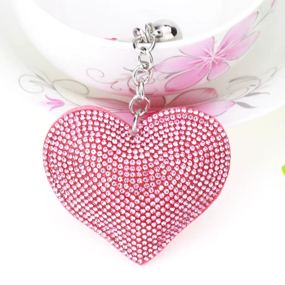 Purse Heart Charm - Silver Pink