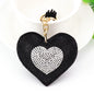 Purse Heart Charm - Bicolor Black with Silver 