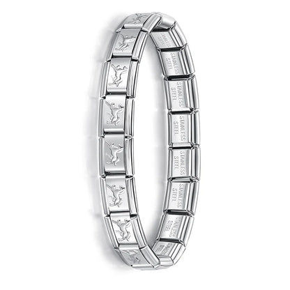 New Women'S Jewelry 9Mm Width Itanlian Elastic Charm Bracelet Fashion Stainless Steel Bangle ST-