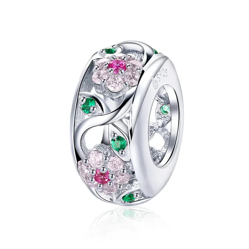 925 Silver Charm Collection 925 Sterling Silver Dazzling CZ Beads Fit Bracelets & Bangles Fine Jewelry BSC039
