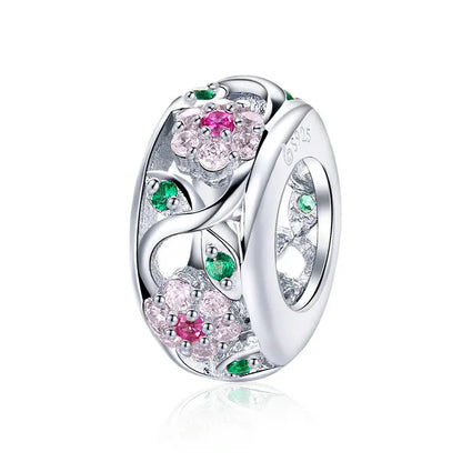 925 Silver Charm Collection 925 Sterling Silver Dazzling CZ Beads Fit Bracelets & Bangles Fine Jewelry BSC039
