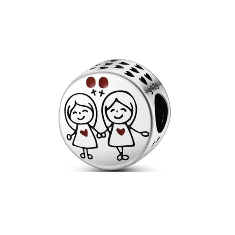 New 925 Sterling Silver Best Friend Soul Companion Dangle Charm Diy Fit Original Pendant Charm Bracelet Women Fashion Jewelry