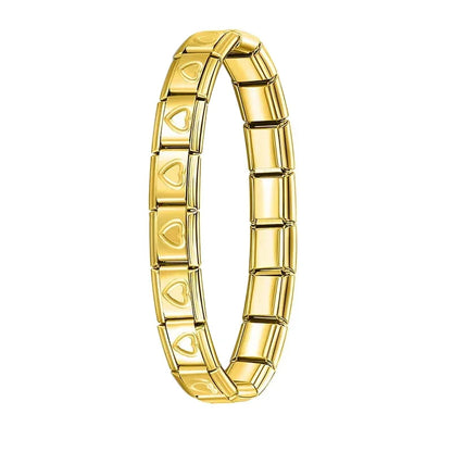 New Women'S Jewelry 9Mm Width Itanlian Elastic Charm Bracelet Fashion Stainless Steel Bangle ST-