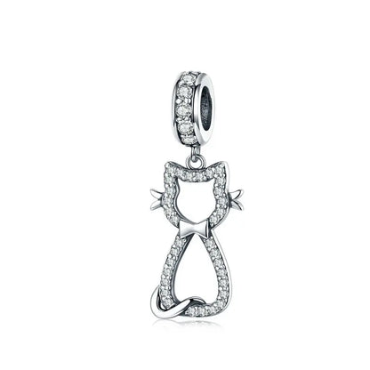 925 Sterling Silver Clear 5A Crystal Collection Family Heart Cross Charm Beads Fit for Charm Bracelet & Necklace Pendant