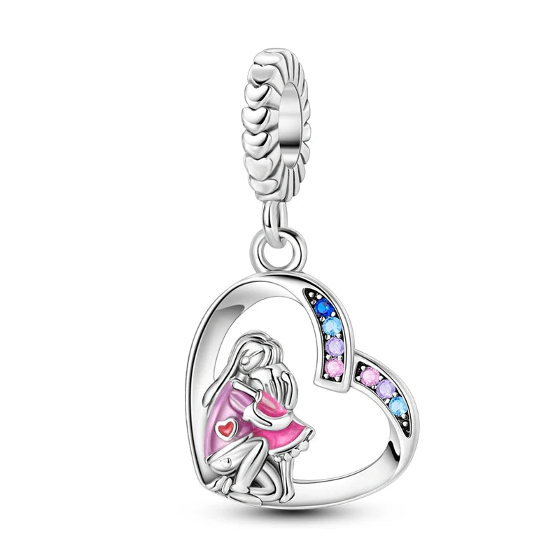 Pink Series Charms 925 Silver Perfume Butterfly Charm Beads Pendent Dangle Fit Original Bangle Charm Bracelet DIY Women Jewelry